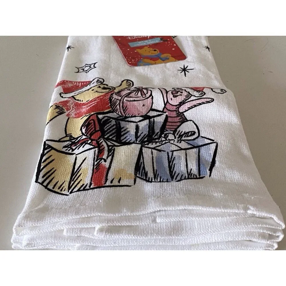 2‎ Pk Disney Winnie The Pooh Piglet Christmas Kitchen Dish Towels 16 X 26” NEW